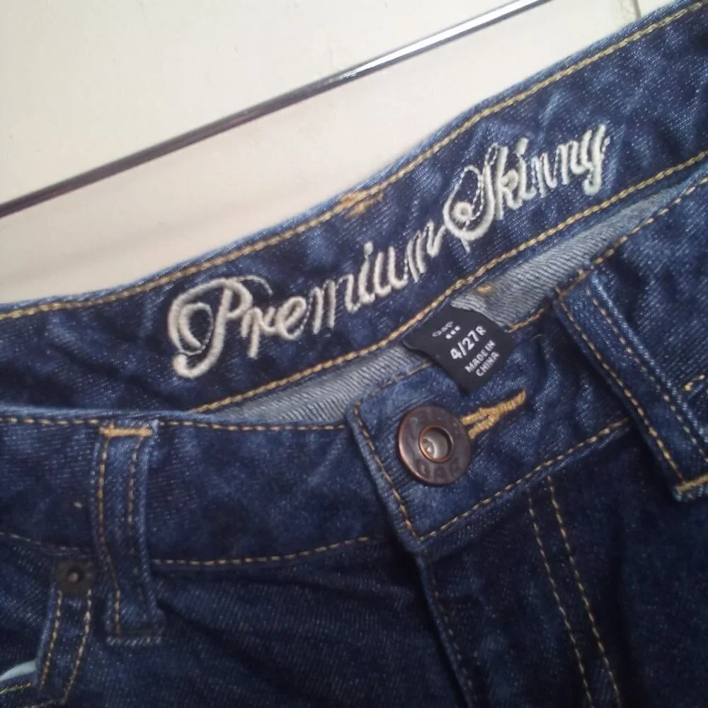 Gap Jeans 4 27 Premium Skinny Button Ankle Blue